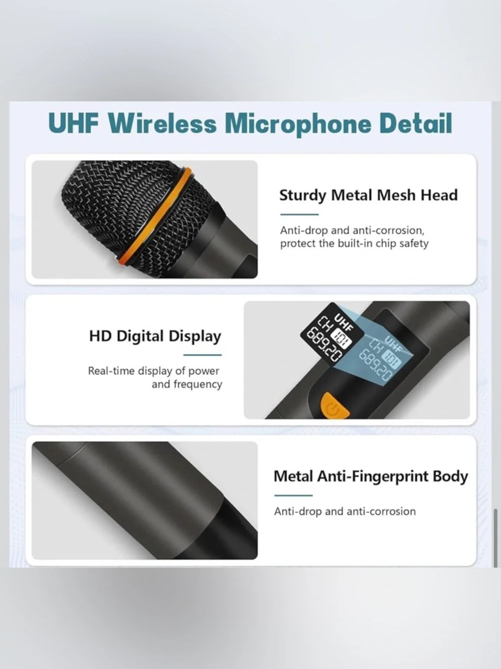 Wireless UHF Handheld Microphone Dual Pack - Black